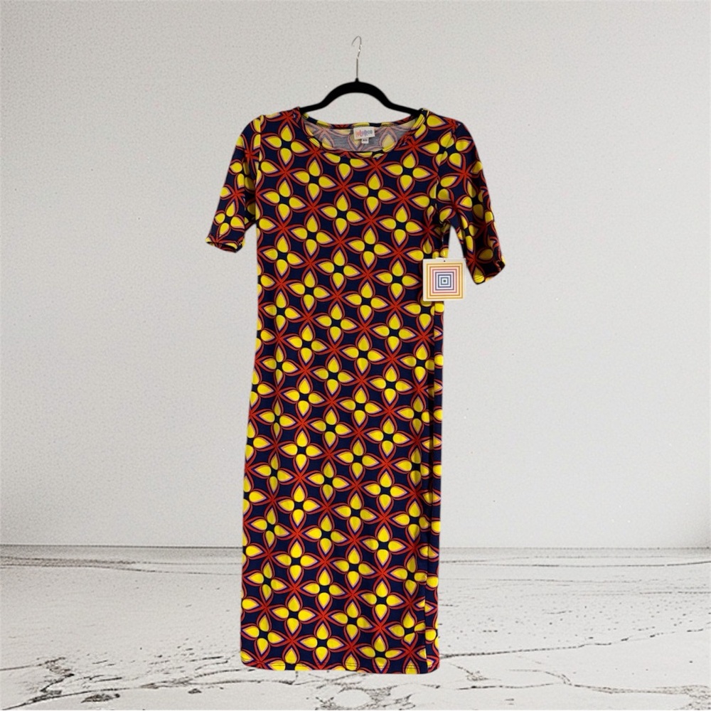 LuLaRoe Colorful Geometric Midi Dress